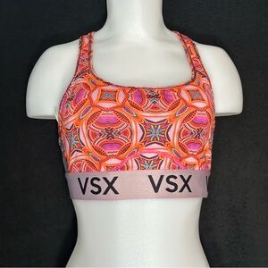 Women's L Orange Aztec Racerback Lightweight Sports Bra - VSX Victoria's Secret